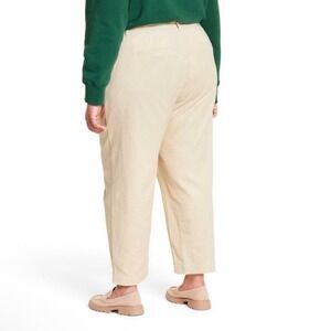 Rowing Blazers Women 4 Pleated Corduroys Tapered Leg Beige Pants Casual Preppy